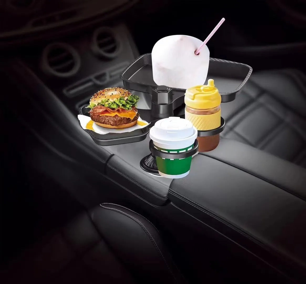 5-in-1 Adjustable Car Cup Holder – Phone & Snack Tray, Rotatable