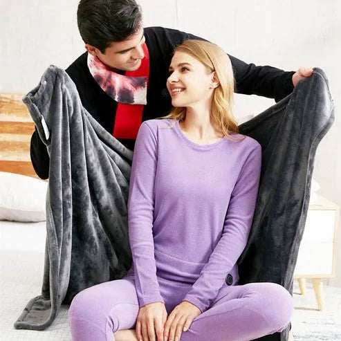Electric Heated Plush Blanket – USB, Fast Heating, Soft Coral Fleece