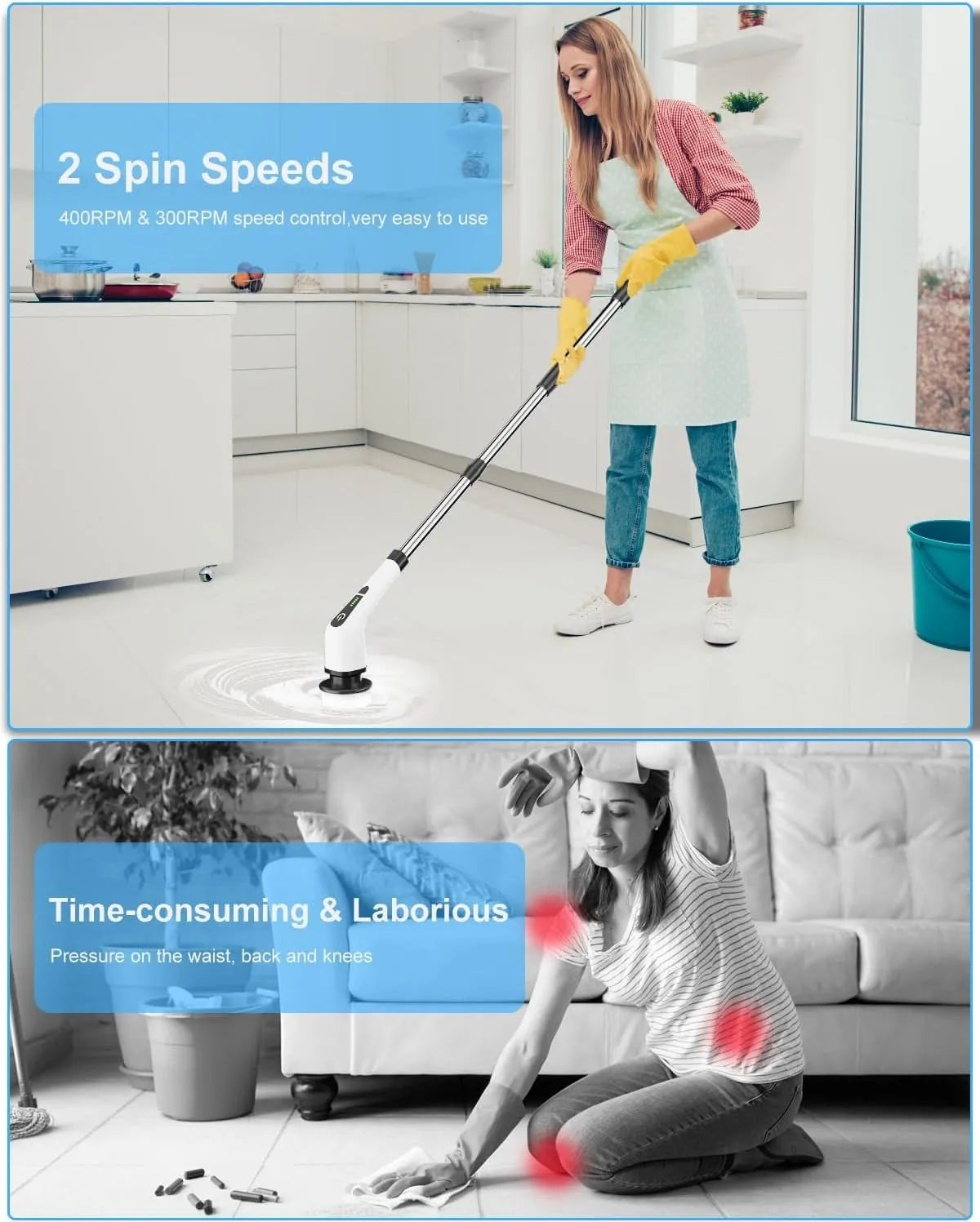 9-in-1 Electric Cleaning Brush – Powerful, Adjustable & Waterproof