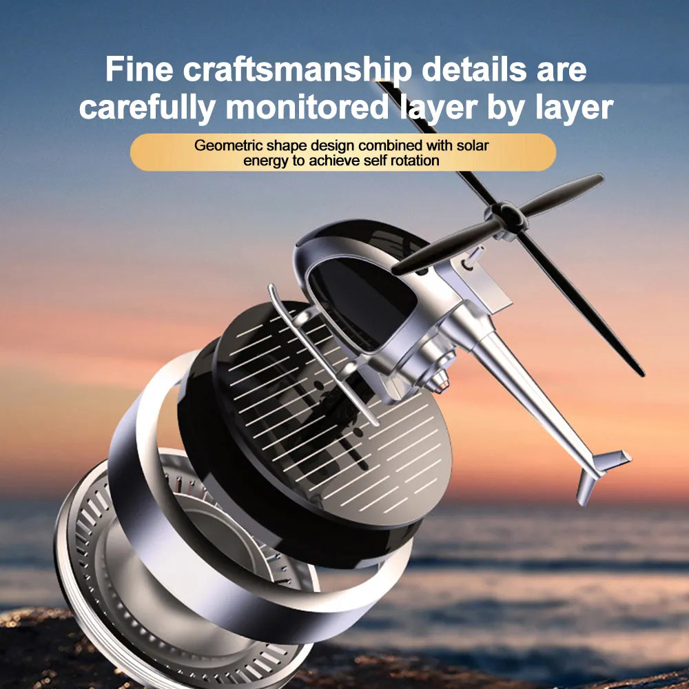 Solar-Powered Helicopter Car Air Freshener – Quiet & Automatic Rotation