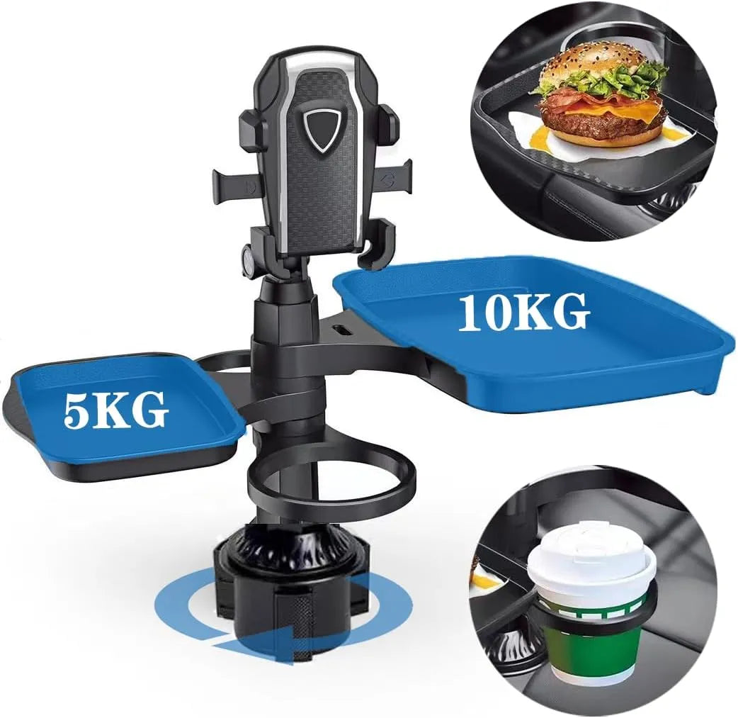 5-in-1 Adjustable Car Cup Holder – Phone & Snack Tray, Rotatable
