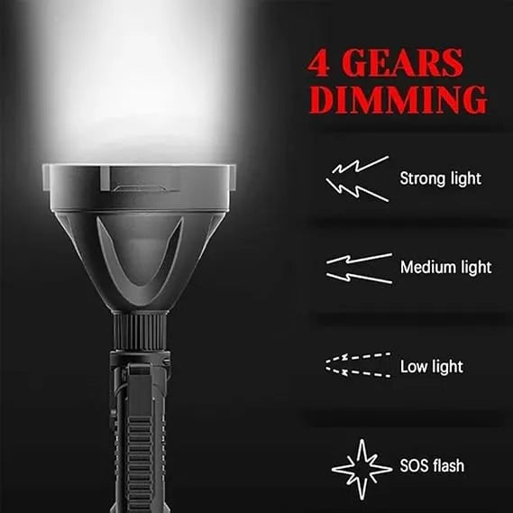 W5120 Waterproof Rechargeable LED Flashlight – 4 Modes, 500m Range