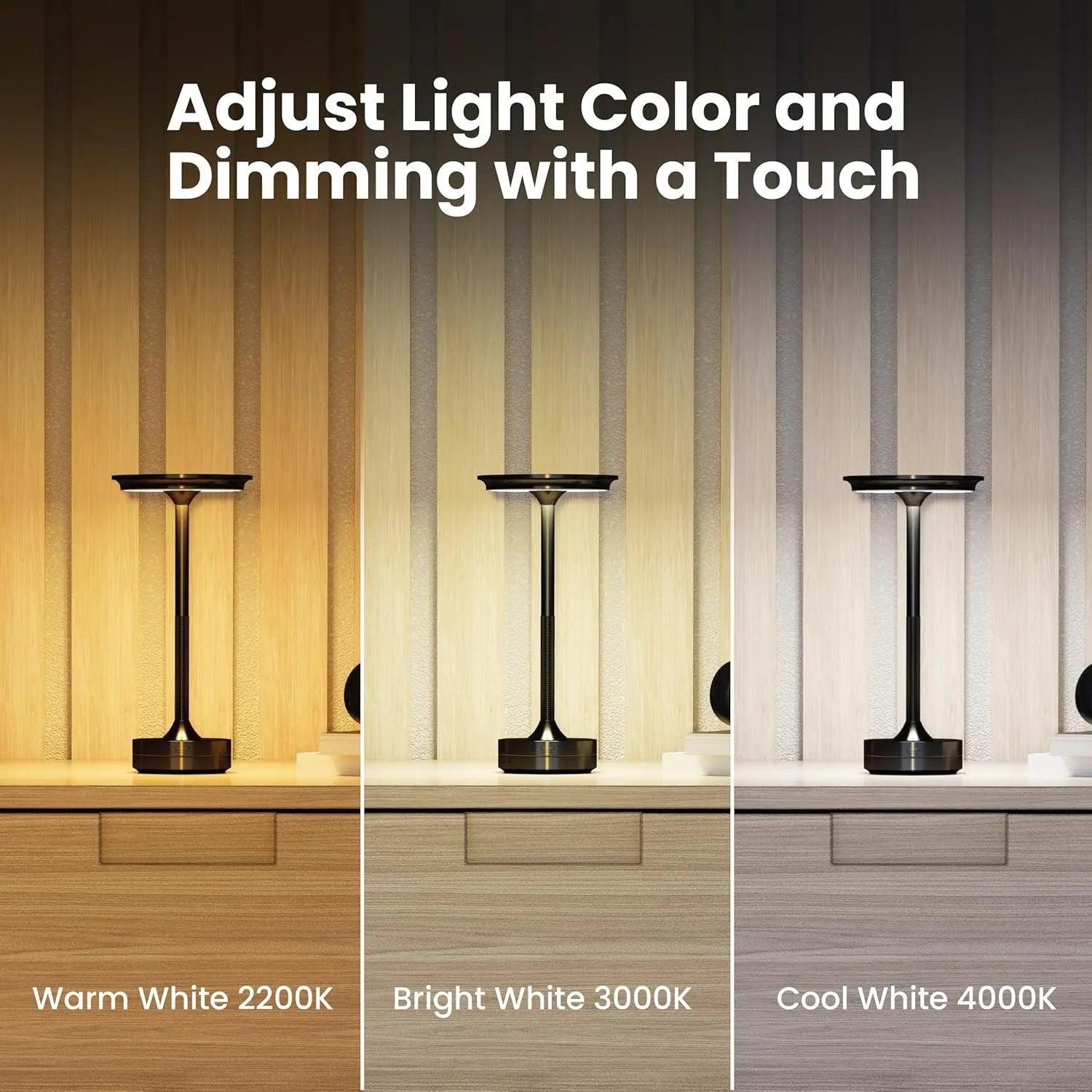 Electric Touch Table Lamp – Portable, Rechargeable & Dimmable Light