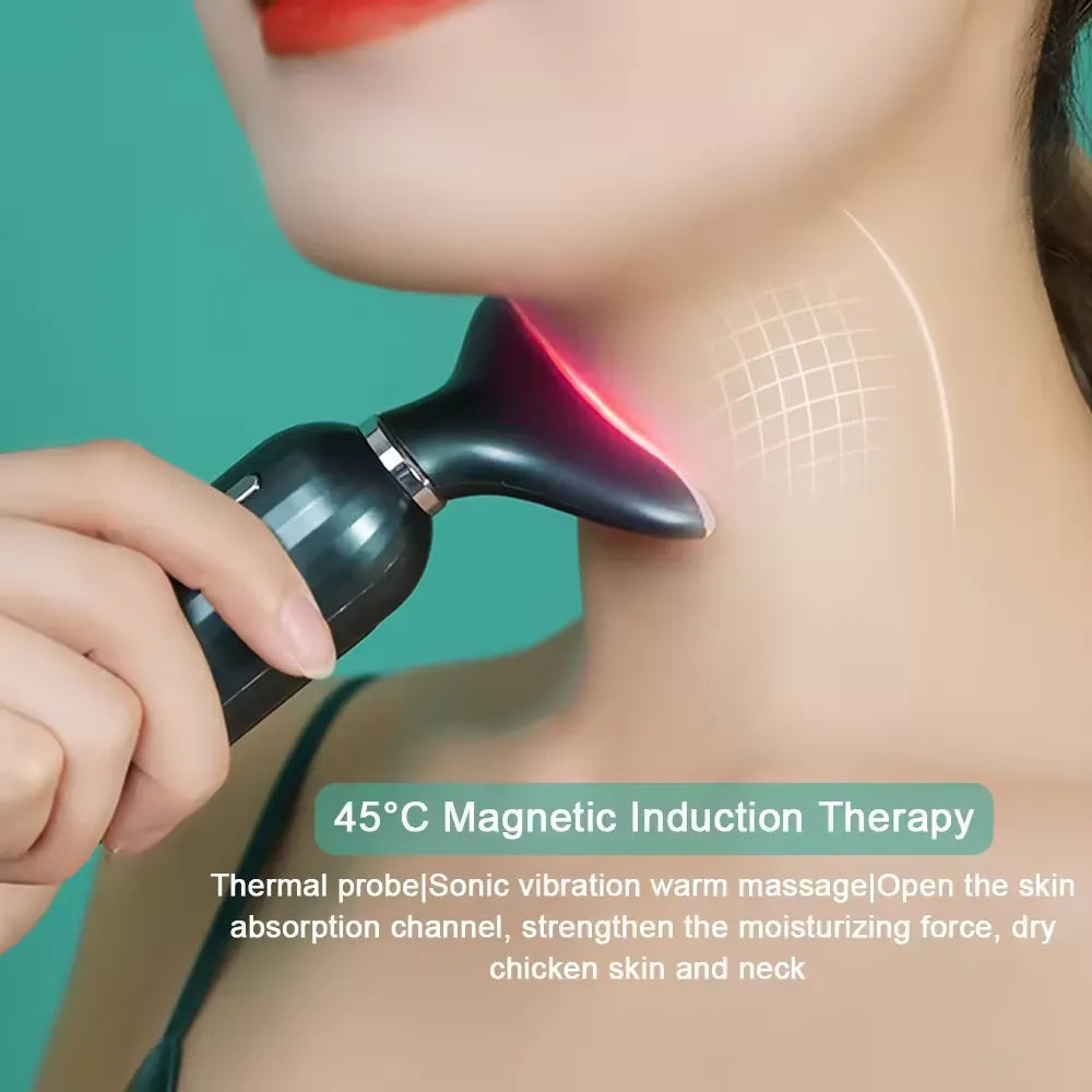 3-Color LED Face & Neck Massager - Anti-Wrinkle & Skin Tightening