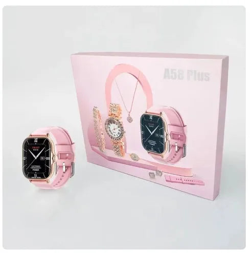 A58 Smart Watch 5-in-1 Couple Set – Health, Style & Bluetooth Call