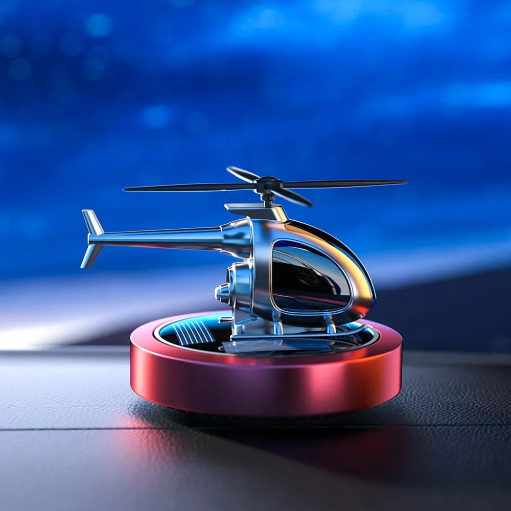 Solar-Powered Helicopter Car Air Freshener – Quiet & Automatic Rotation