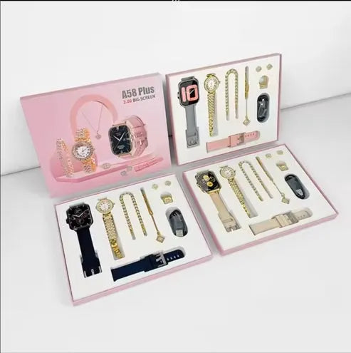 A58 Smart Watch 5-in-1 Couple Set – Health, Style & Bluetooth Call